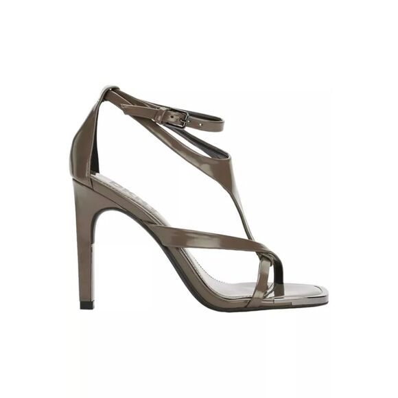 DKNY Womens Brown T-Strap Audrey Square Toe Stiletto Heeled Sandal 9.5 M - Picture 2 of 3